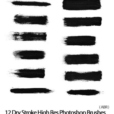 12 Dry Stroke High Res Photoshop Brushes