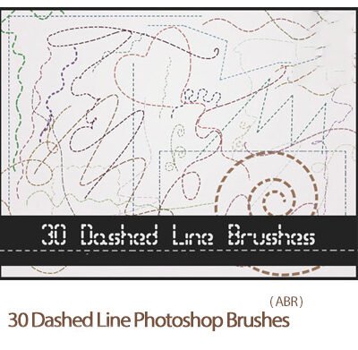 30 Dashed Line Photoshop Brushes