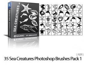 35 Sea Creatures Photoshop Brushes Pack 1