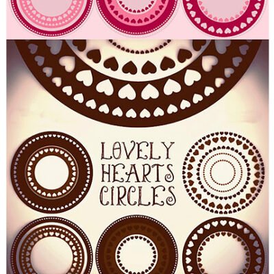 Lovely Hearts Circles Frames Photoshop Brushes