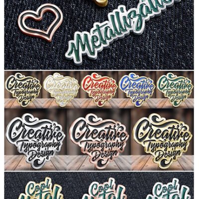 Metal Pin Text And Logo Effect