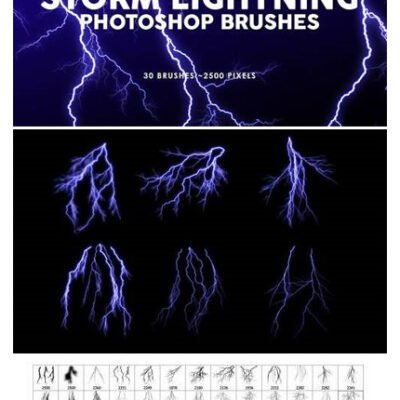 30 Storm Lightning Ptohoshop Stamp Brushes