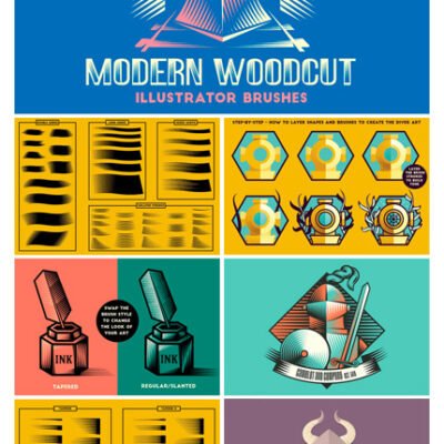 CM Modern Woodcut Brushes