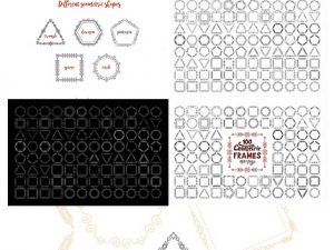 CreativeMarket 100Thin Line Geometric Frames