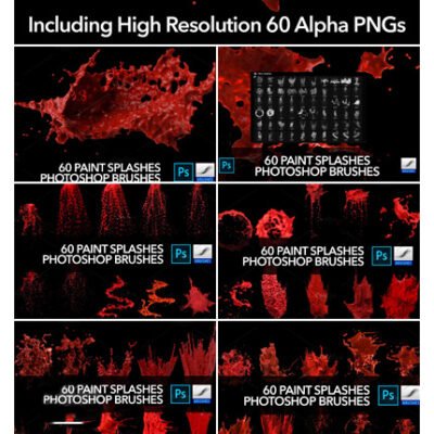 CreativeMarket 60 Paint Splash Brushes For PS