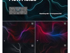 Digital Perlin Flow Fields Photoshop Brushes