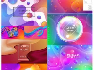 Abstract Shapes Colorful 3D Design Background