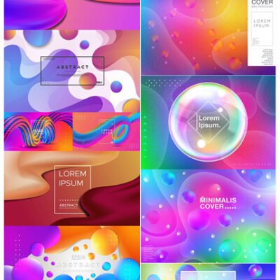 Abstract Shapes Colorful 3D Design Background