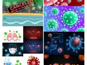 Coronavirus Covid-19 Virus Big Illustration And Background Bundle