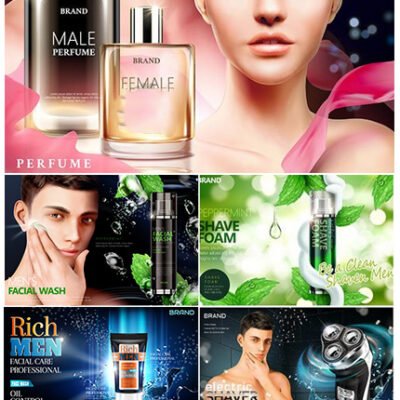 Elegant Perfume Vector In 3D Illustration