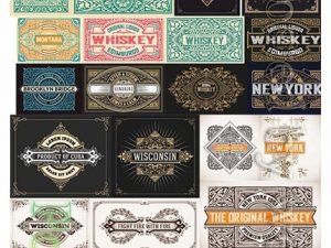 pack of vector vintage labels