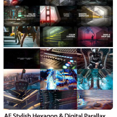 Stylish Hexagon And Digital Parallax Slideshow