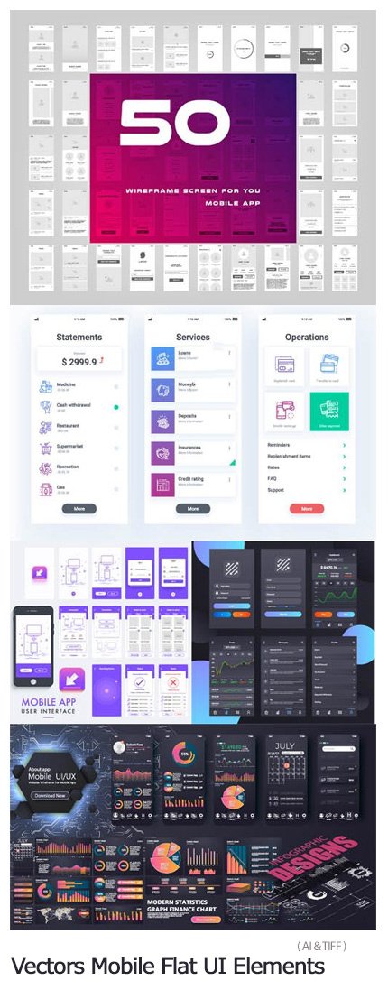 vectors.mobile.flat.ui.elements Vectors Mobile Flat UI Elements
