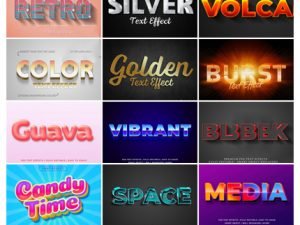 3D Text Style PSD Bundle