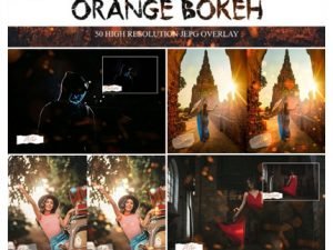 50 Orange Light Overlays Bokeh