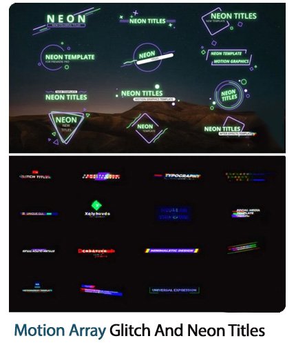 motion.array.glitch.and.neon.titles MotionArray Glitch And Neon Titles