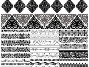 Vectors Floral Borders Elements Set 03