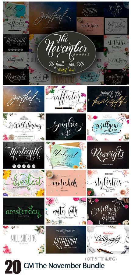 cm.the.november.bundle.20.fonts CM The November Bundle 20 Fonts