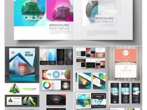 Business Card Brochure Abstract Templates And Gift Voucher 02