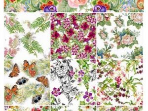 Cute Watercolor Seamless Floral And Other Patterns