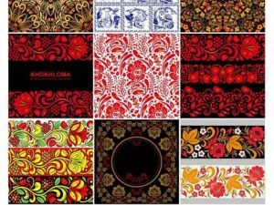 Floral Patterns And Ornaments In Khokhloma Style