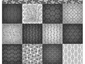 Vintage Patterns On A Gray Background