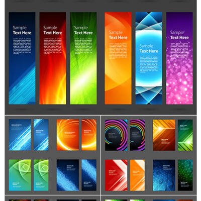 Abstract Color Banners And Cards Vector