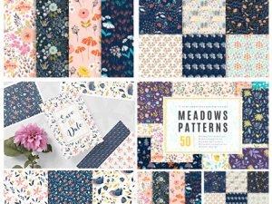 Meadow 50 Vector Seamless Patterns