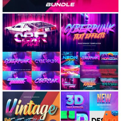 CreativeMarket 3D Text Effects Bundle Vol 4