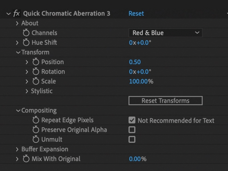 Quick Chromatic Aberration v3.2 Script For After Effect | visualstorms