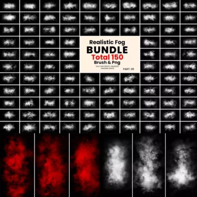 150 Photoshop Fog Brush And PNG Bundle