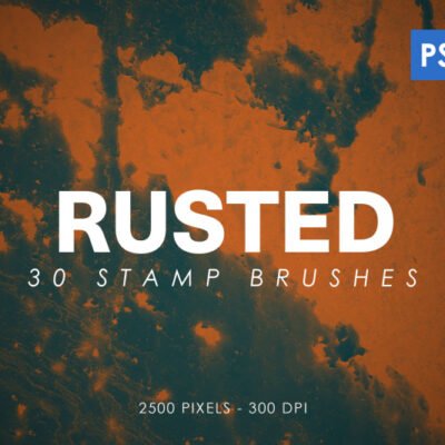 30 Rusted Metal Photoshop Stamp Brushes
