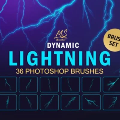36 Lightning Photoshop Brushes