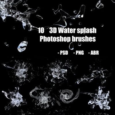 3D Water Splash Photoshop Brushes