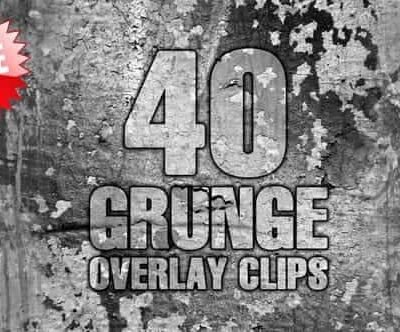 40 Grunge Overlay Clips Pack