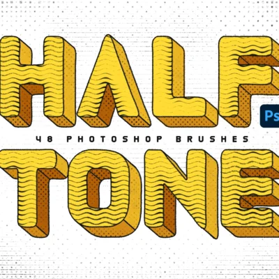 48 Halftone Photoshop Brushes