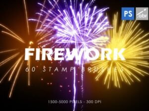 60 Firework Stamp Brushes