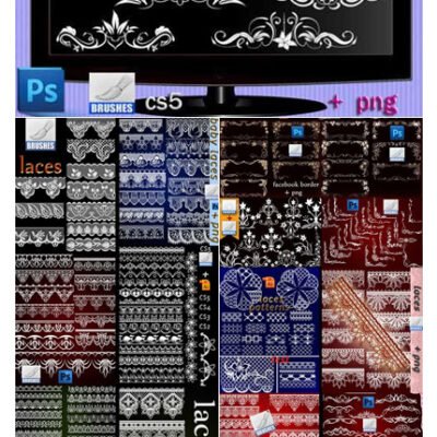 Borders And Laces Brushes Collection For Photoshop And Illustrator