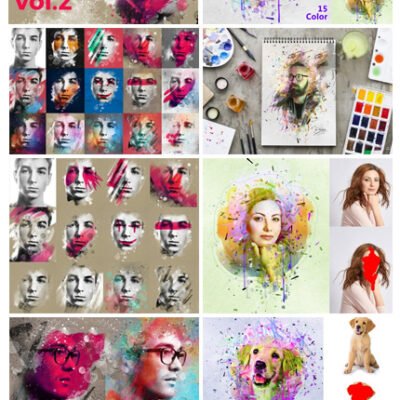 CreativeMarket Art Photo Template And Paint Action