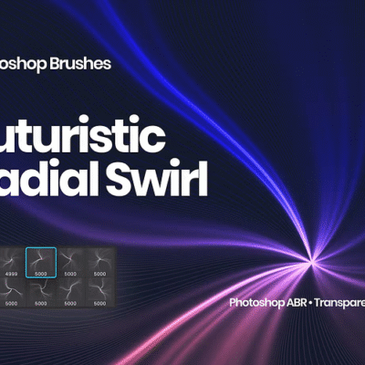 Futuristic Radial Swirl Photoshop Brushes