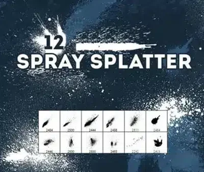 Spray Splatters 12 Photoshop Brushes