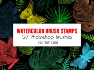 Tropical Floral Watercolor Brush Stamps