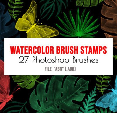 Tropical Floral Watercolor Brush Stamps