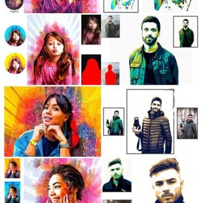 CreativeMarket Vector Pop Art And Tricolor Ps Action