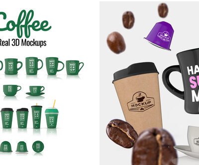 Coffee Real 3D Mockups