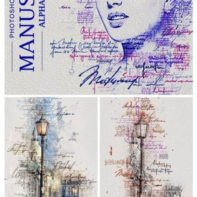 GraphicRiver Manuscript Alphabetic Photoshop Action