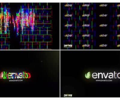 Shining Glitch Logo Reveal