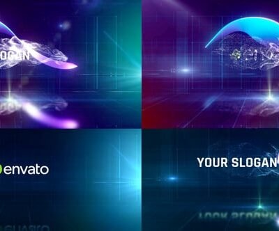 Abstract Ribbon Flow Logo Reveal