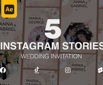 Wedding Invitation Instagram Stories 5 In 1