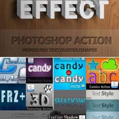 3D Text Photoshop Actions Collection